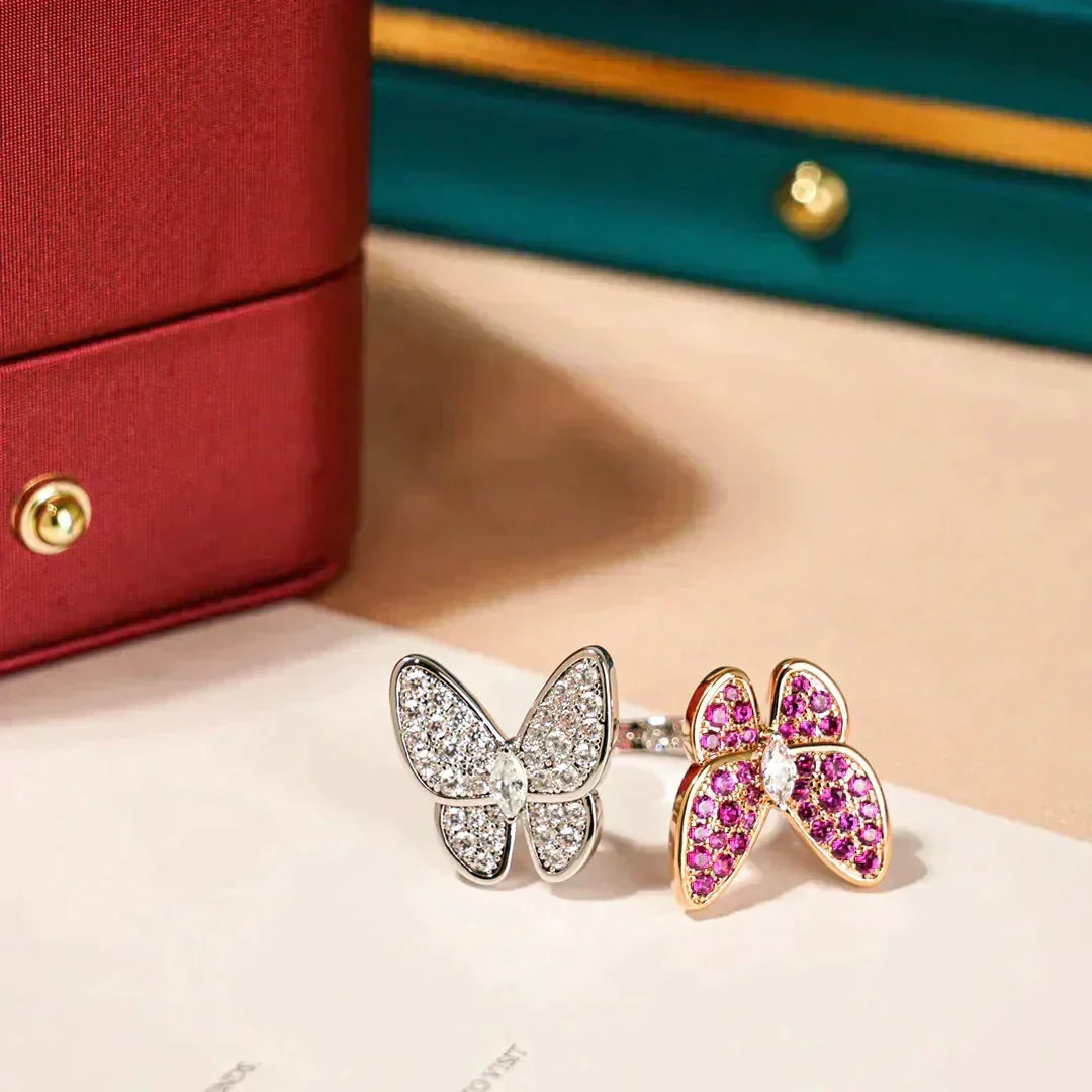 [LUXE JEWELRY]TWIN BUTTERFLY DIAMOND RING