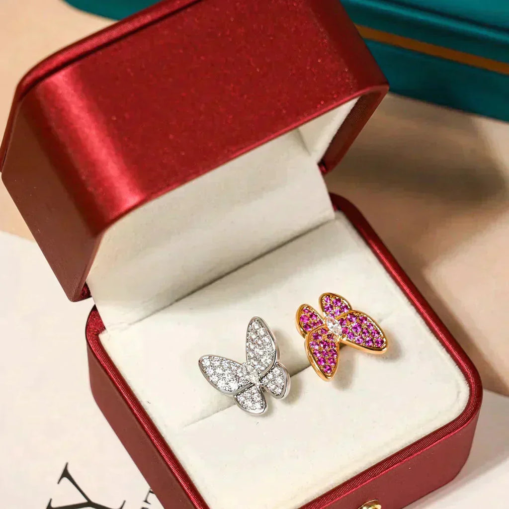[LUXE JEWELRY]TWIN BUTTERFLY DIAMOND RING
