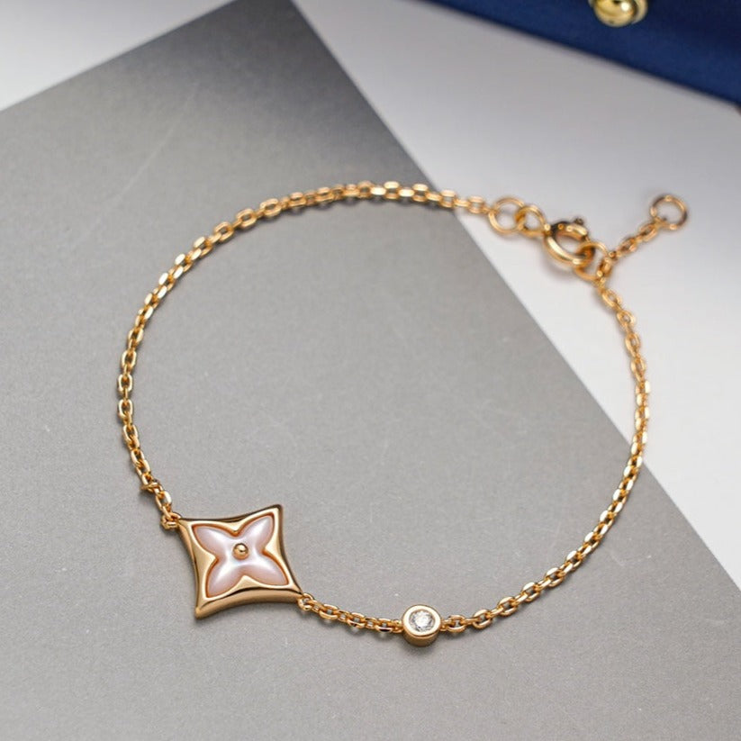[LUXE JEWELRY]STAR 1 DIAMOND PINK GOLD BRACELET