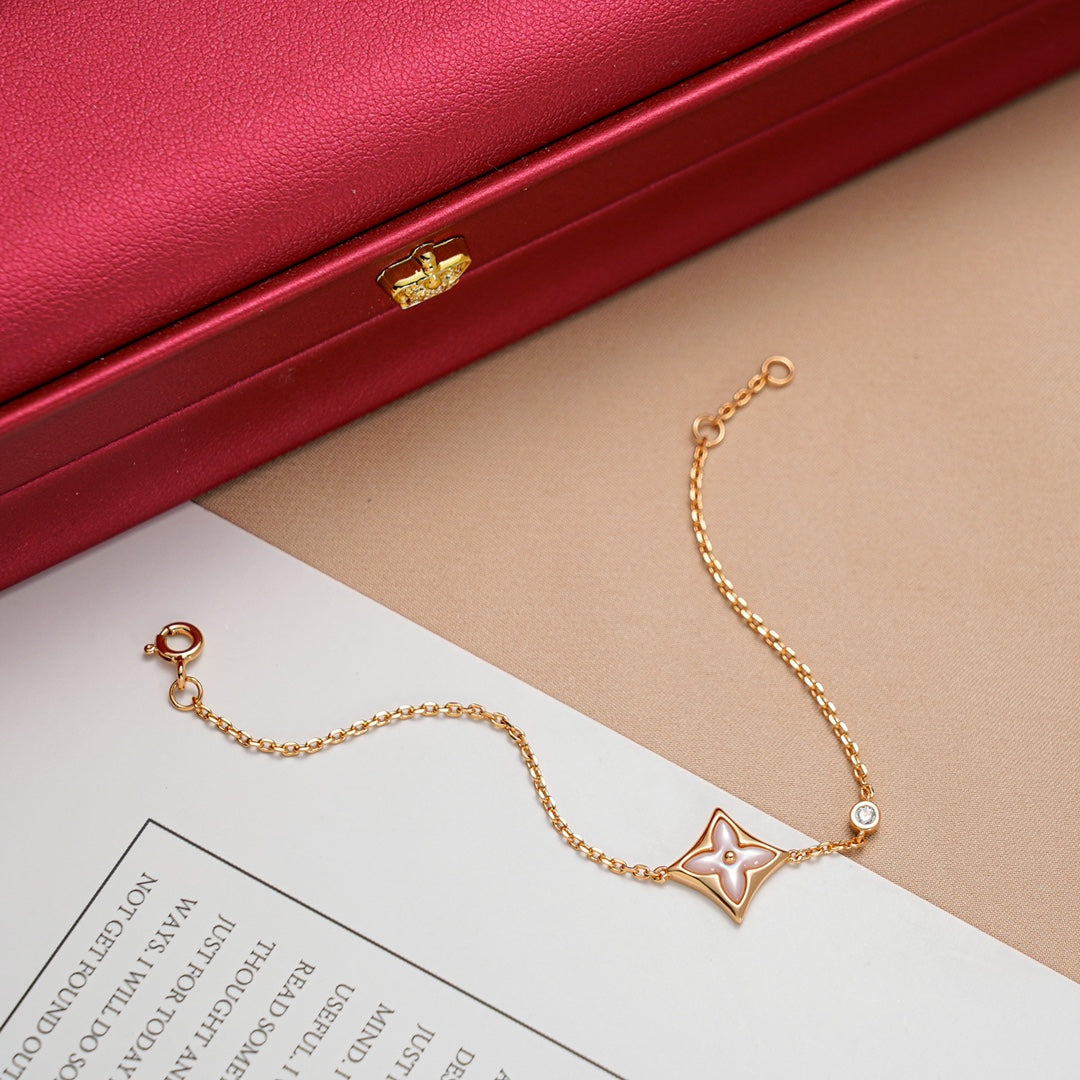 [LUXE JEWELRY]STAR 1 DIAMOND PINK GOLD BRACELET
