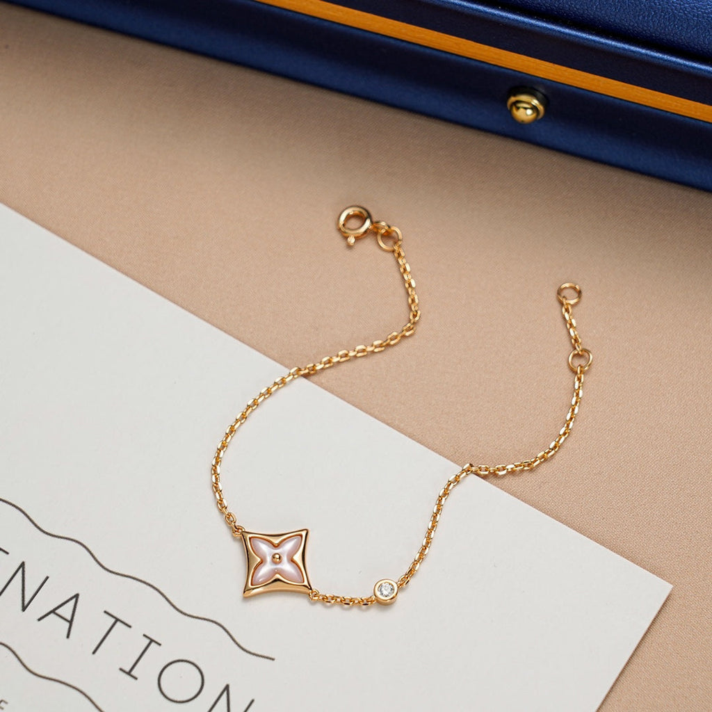 [LUXE JEWELRY]STAR 1 DIAMOND PINK GOLD BRACELET