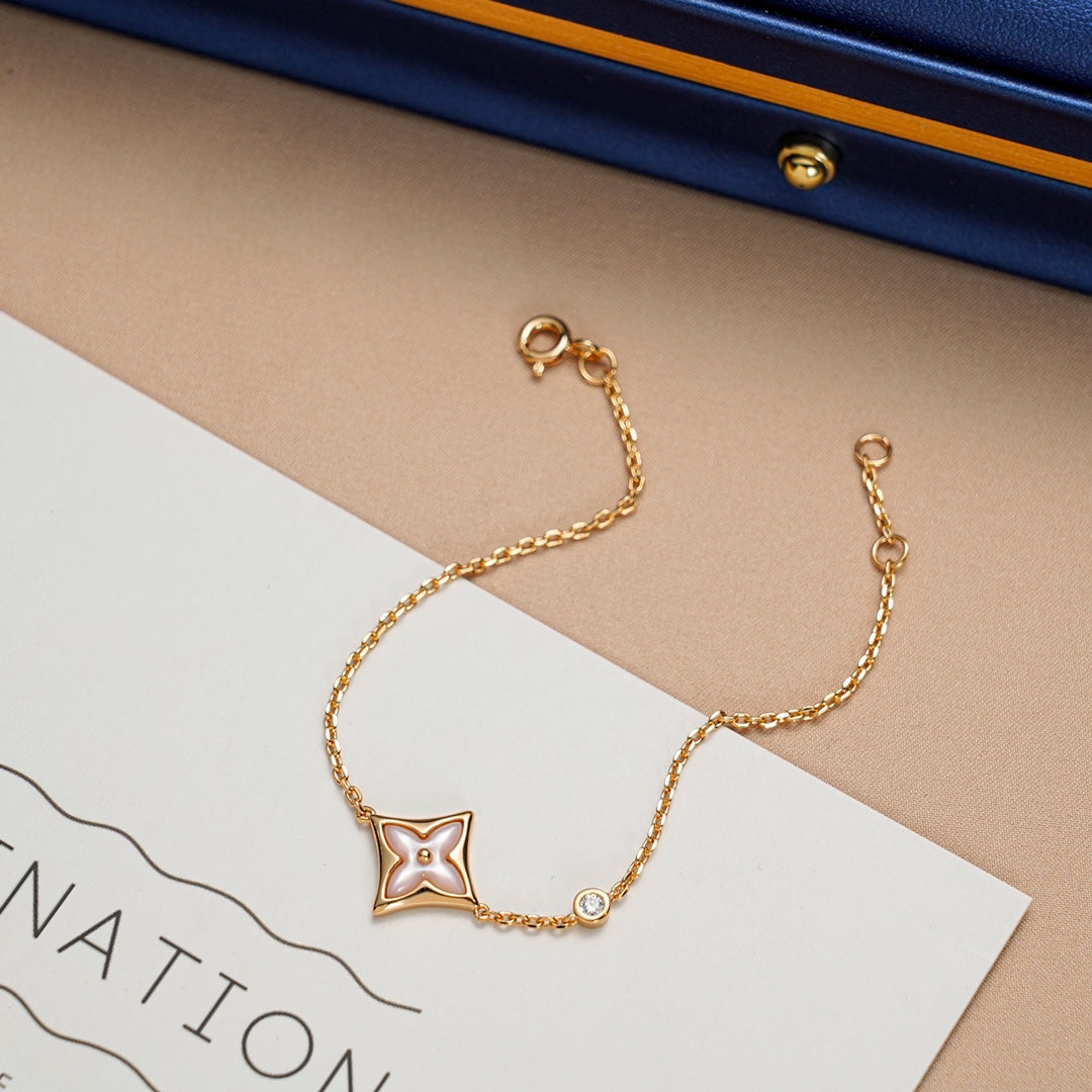 [LUXE JEWELRY]STAR 1 DIAMOND PINK GOLD BRACELET