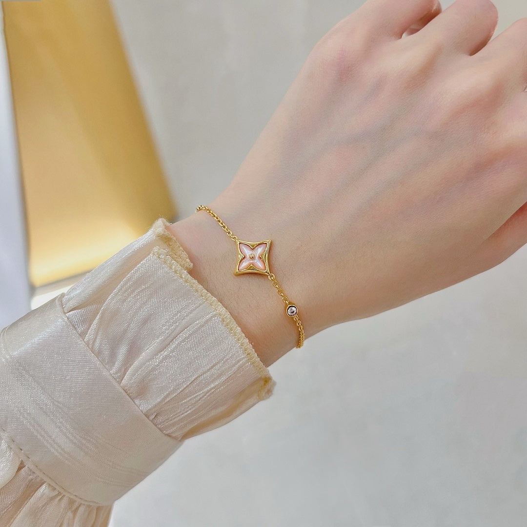 [LUXE JEWELRY]STAR 1 DIAMOND PINK GOLD BRACELET