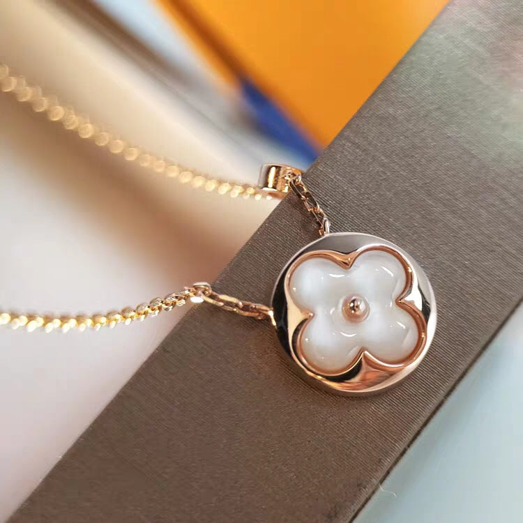 [LUXE JEWELRY]SUN MOP GOLD 1 DIAMOND NECKLACE