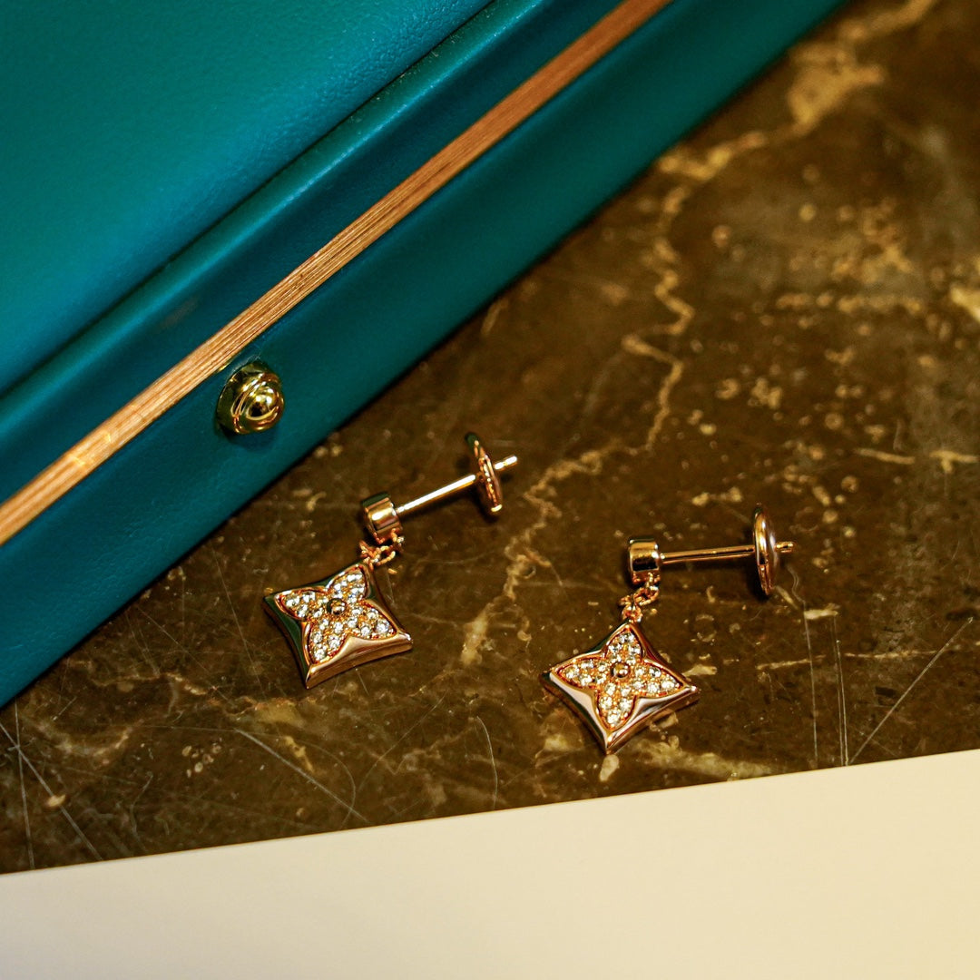 [LUXE JEWELRY]STAR DIAMONDS EARRINGS GOLD
