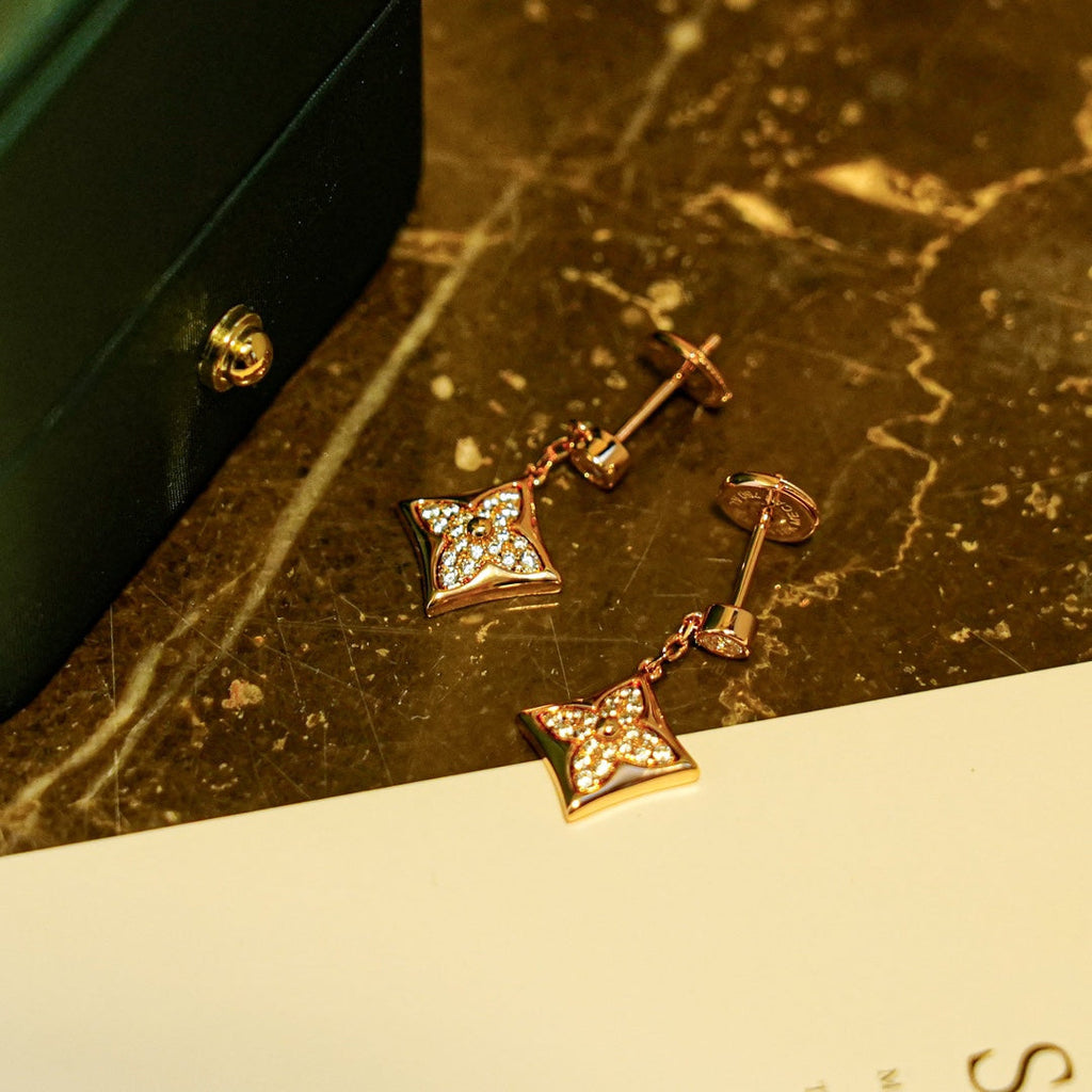 [LUXE JEWELRY]STAR DIAMONDS EARRINGS GOLD