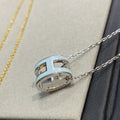[LUXE JEWELRY]POP H LIGHT BLUE NECKLACE