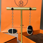 [LUXE JEWELRY]CHAINE VERSO BLACK CERAMIC EARRINGS