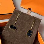[LUXE JEWELRY]CHAINE VERSO BLACK CERAMIC EARRINGS