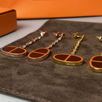[LUXE JEWELRY]CHAINE VERSO BLACK CERAMIC EARRINGS
