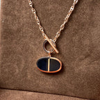 [LUXE JEWELRY]CHAINE VERSO BLACK CERAMIC NECKLACE