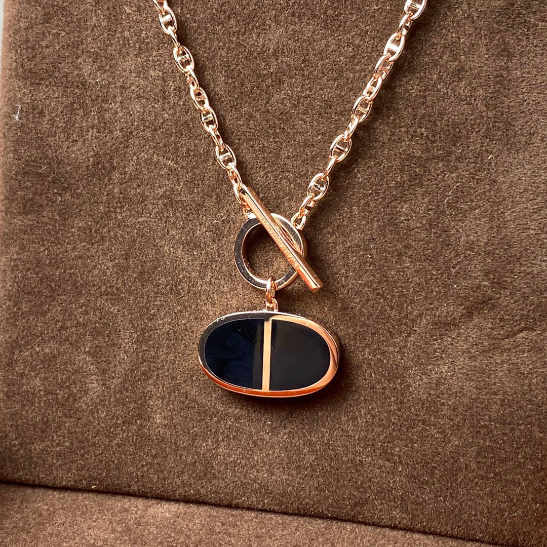 [LUXE JEWELRY]CHAINE VERSO BLACK CERAMIC NECKLACE