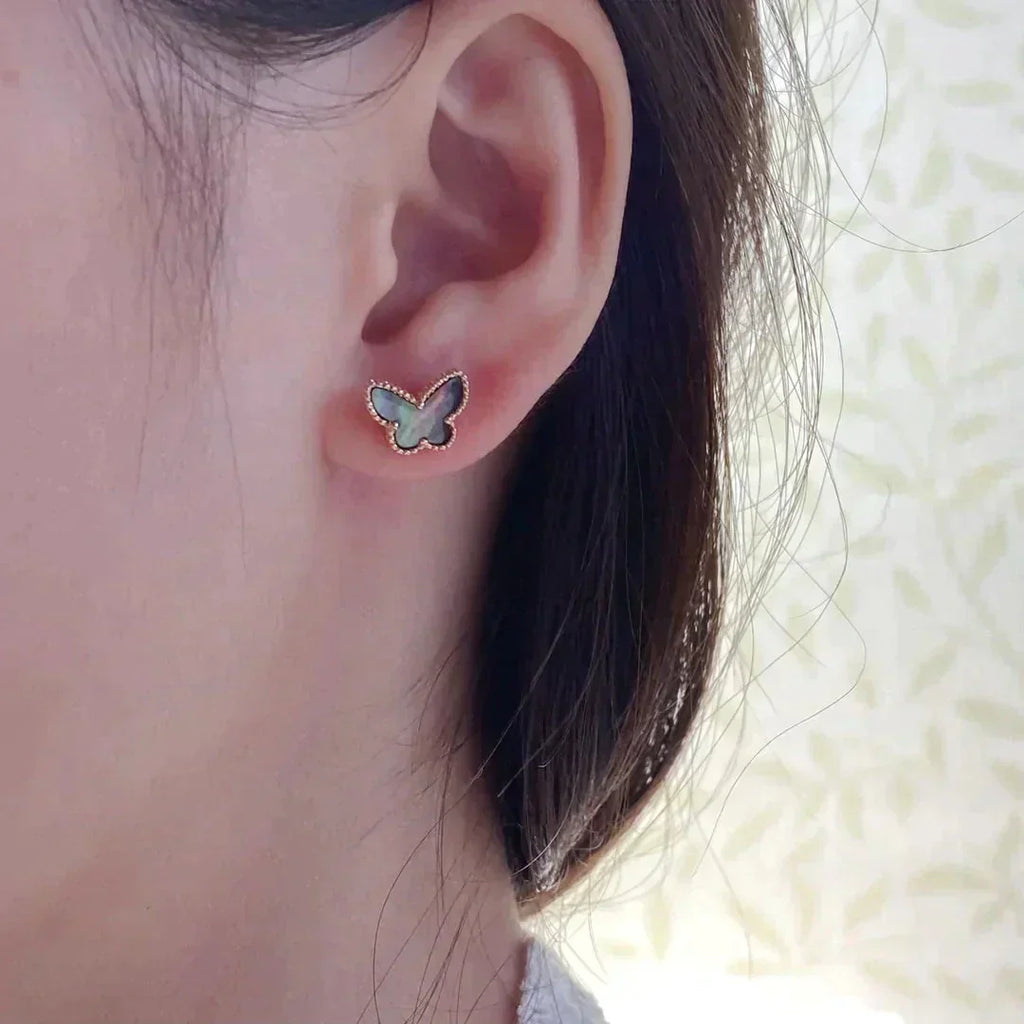 [LUXE JEWELRY]BUTTERFLY DARK MOP  EARRINGS