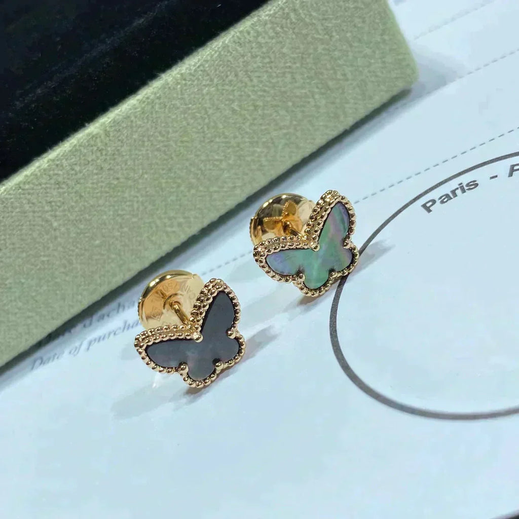 [LUXE JEWELRY]BUTTERFLY DARK MOP  EARRINGS