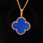 [LUXE JEWELRY]CLOVER 25MM NECKLACE TURQUOISE ROSE GOLD
