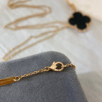 [LUXE JEWELRY]CLOVER 25MM NECKLACE GOLD ONYX