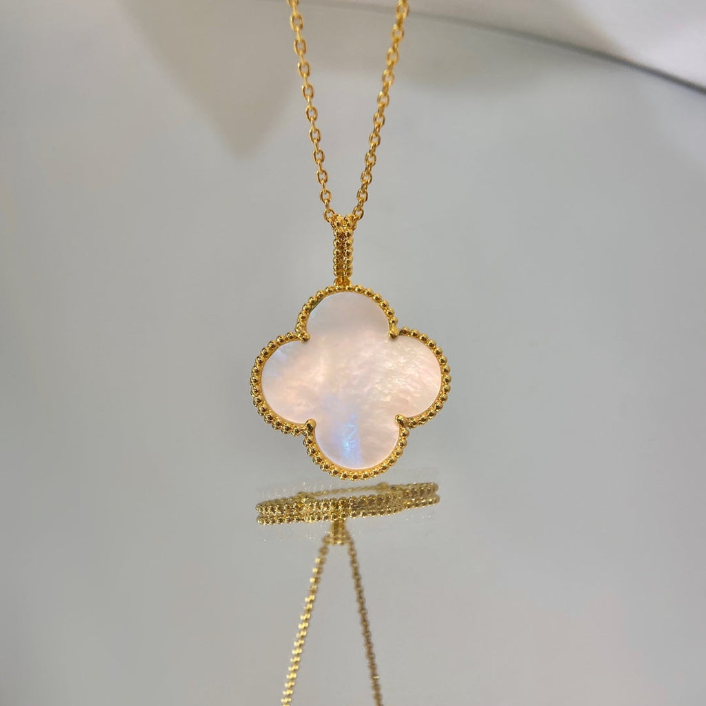 [LUXE JEWELRY]CLOVER 25MM MOP LARGE PENDANT NECKLACE