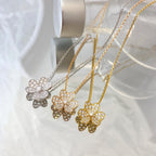 [LUXE JEWELRY]FLOWER DIAMOND NECKLACE