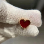 [LUXE JEWELRY]HEART CARNELIAN STUD EARRINGS