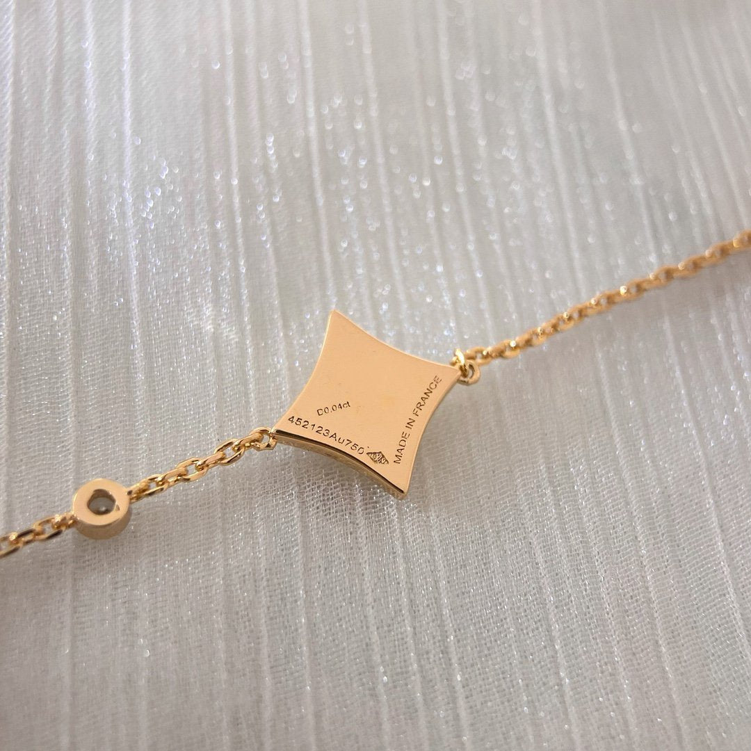 [LUXE JEWELRY]COLOR STAR CARNELIAN PINK GOLD DIAMOND BRACELET