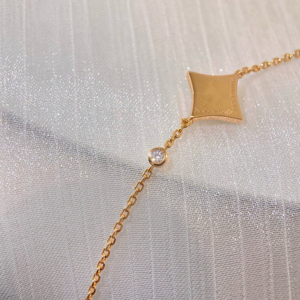 [LUXE JEWELRY]COLOR STAR CARNELIAN PINK GOLD DIAMOND BRACELET