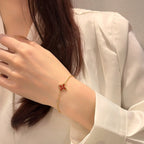 [LUXE JEWELRY]COLOR STAR CARNELIAN PINK GOLD DIAMOND BRACELET