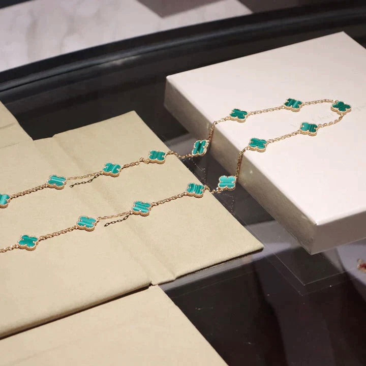 [LUXE JEWELRY]CLOVER 20 MOTIFS MALACHITE GOLD