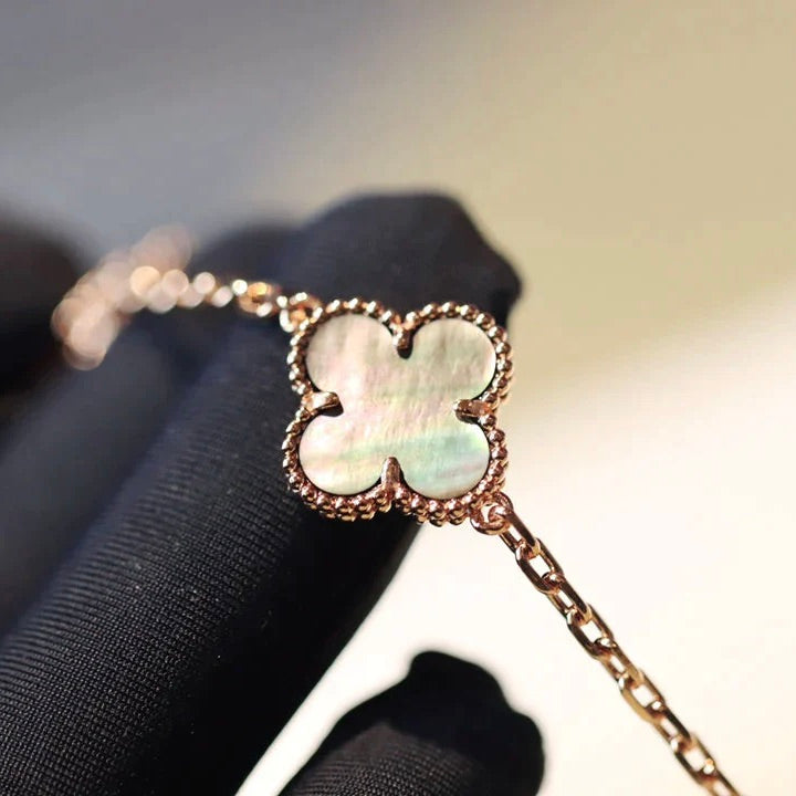 [LUXE JEWELRY]CLOVER 20 MOTIFS DARK MOP DIAMOND  NECKLACE