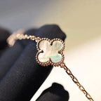 [LUXE JEWELRY]CLOVER 20 MOTIFS DARK MOP DIAMOND  NECKLACE