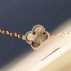 [LUXE JEWELRY]CLOVER 20 MOTIFS DARK MOP DIAMOND  NECKLACE