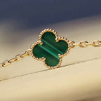 [LUXE JEWELRY]CLOVER 20 MOTIFS MALACHITE DIAMOND NECKLACE