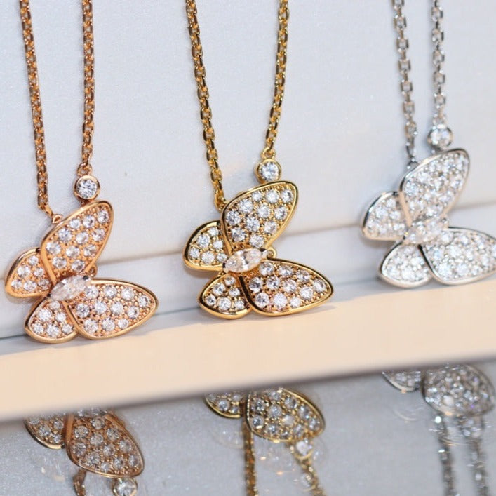 [LUXE JEWELRY]BUTTERFLY DIAMOND NECKLACE