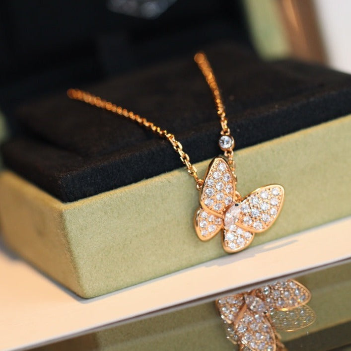 [LUXE JEWELRY]BUTTERFLY DIAMOND NECKLACE