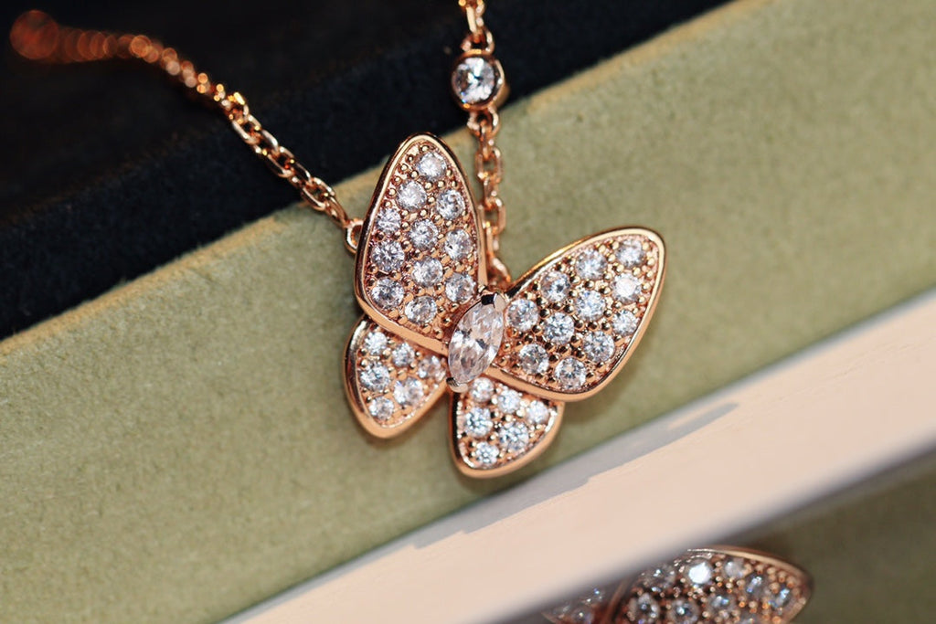 [LUXE JEWELRY]BUTTERFLY DIAMOND NECKLACE