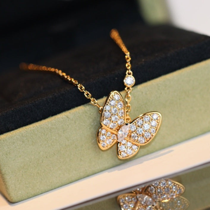 [LUXE JEWELRY]BUTTERFLY DIAMOND NECKLACE
