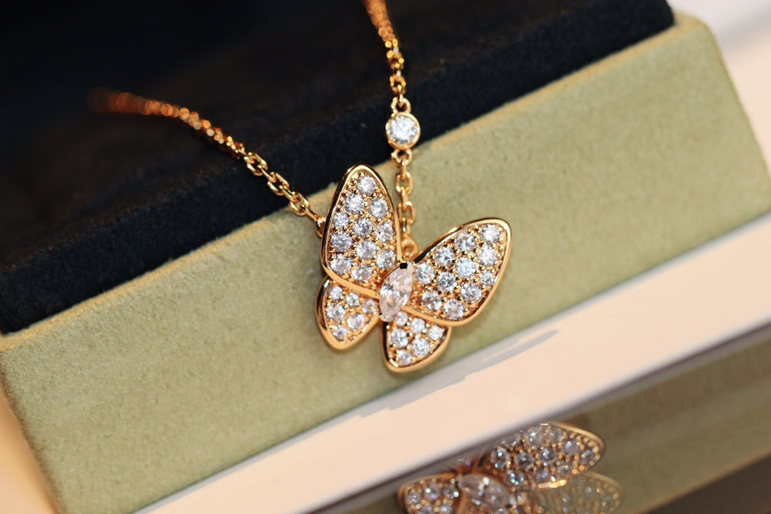 [LUXE JEWELRY]BUTTERFLY DIAMOND NECKLACE