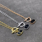 [LUXE JEWELRY]CHAINE VERSO BLACK CERAMIC  NECKLACE