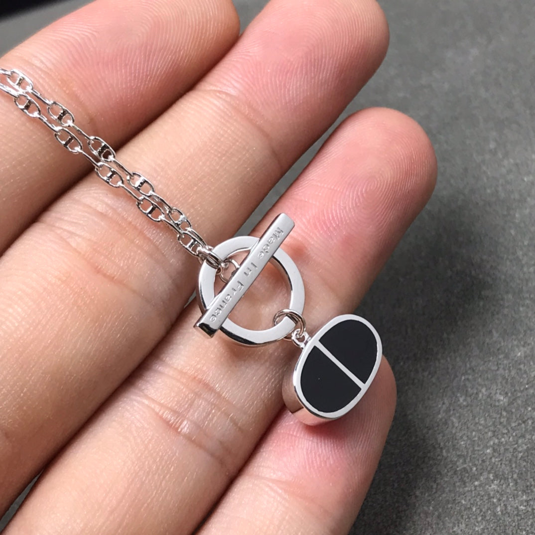 [LUXE JEWELRY]CHAINE VERSO BLACK CERAMIC  NECKLACE