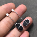 [LUXE JEWELRY]CHAINE VERSO BLACK CERAMIC SILVER EARRINGS