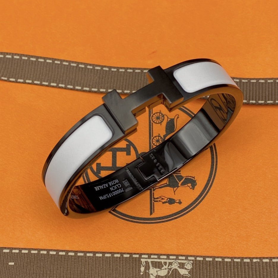 [LUXE JEWELRY]H BRACELET 12MM BLACK WHITE CERAMIC