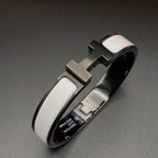 [LUXE JEWELRY]H BRACELET 12MM BLACK WHITE CERAMIC