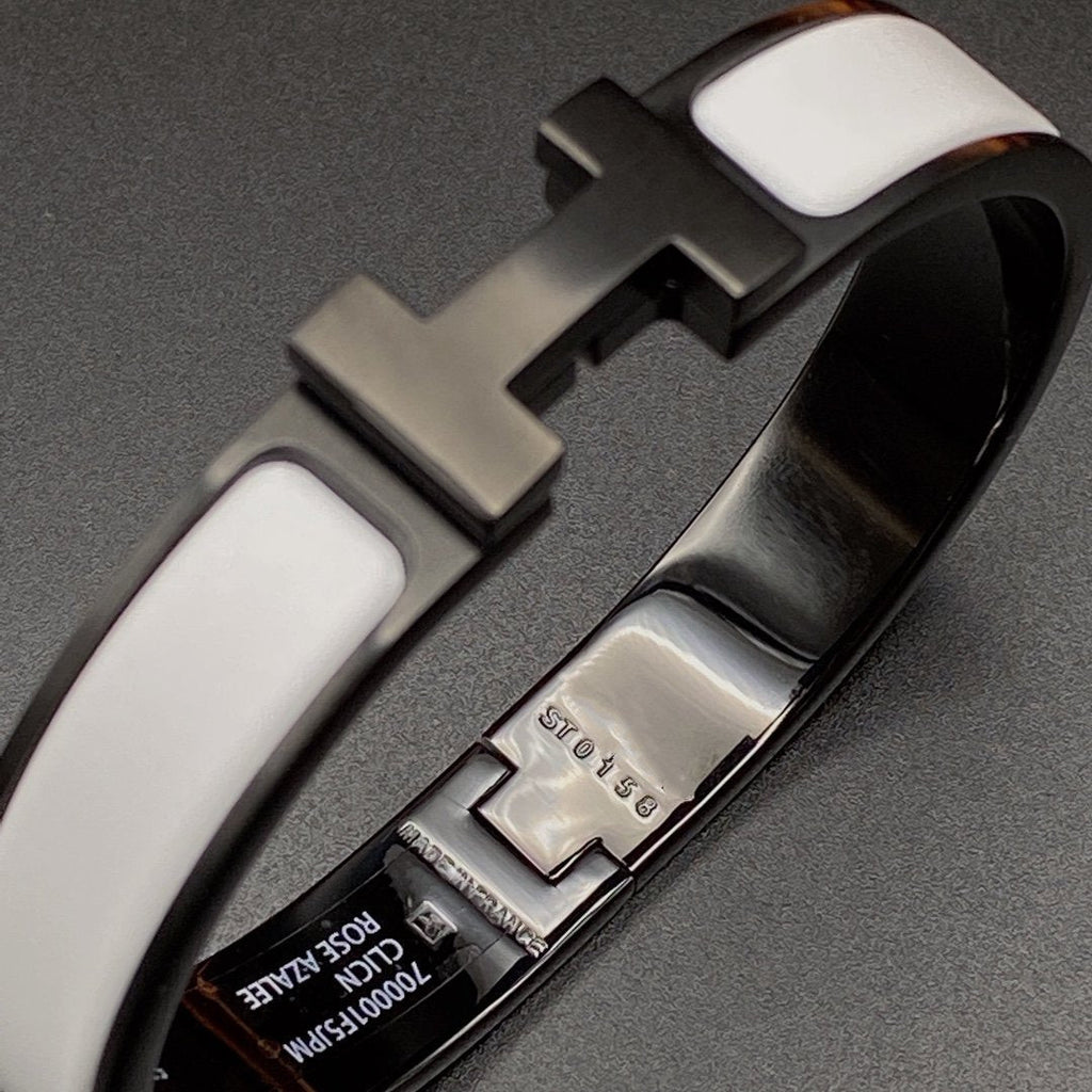 [LUXE JEWELRY]H BRACELET 12MM BLACK WHITE CERAMIC