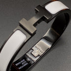 [LUXE JEWELRY]H BRACELET 12MM BLACK WHITE CERAMIC