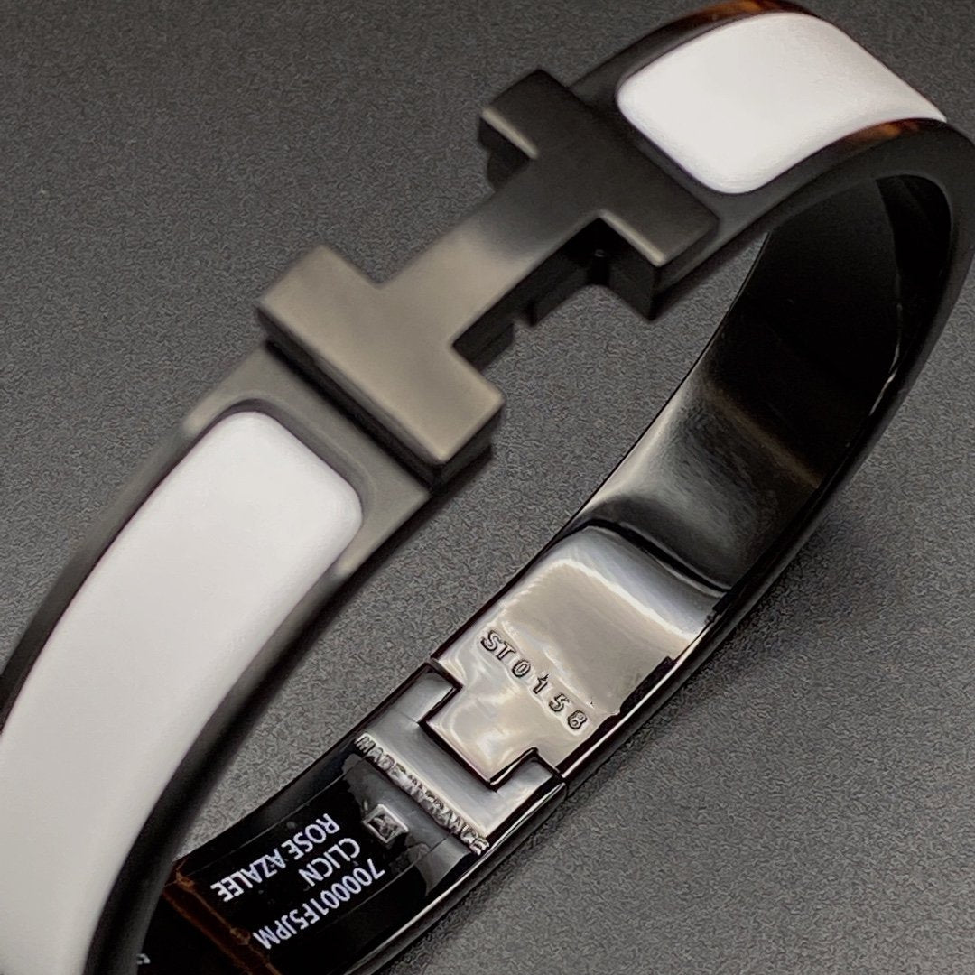 [LUXE JEWELRY]H BRACELET 12MM BLACK WHITE CERAMIC