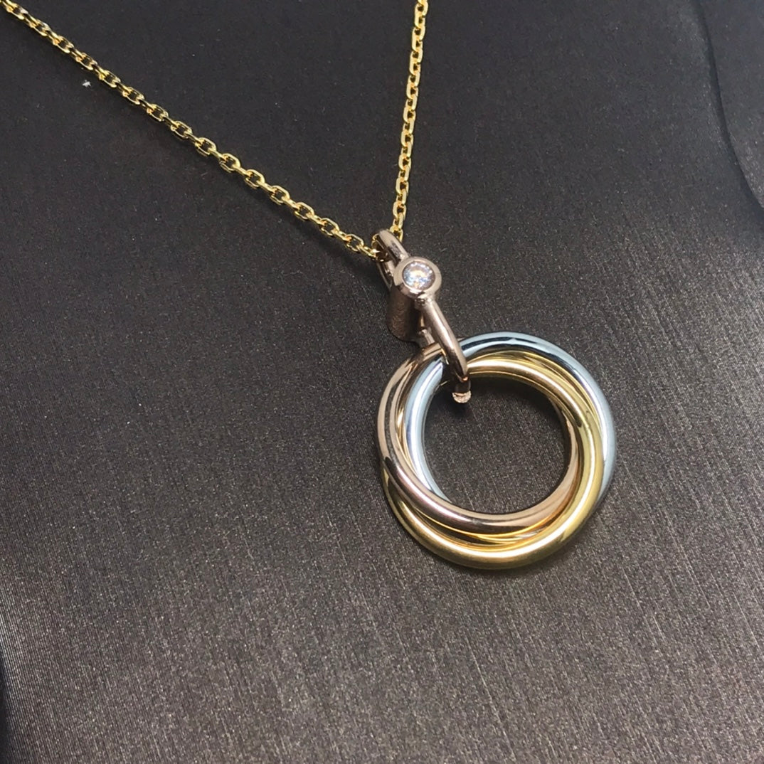 [LUXE JEWELRY] TRINITY  NECKLACE 1 DIAMOND