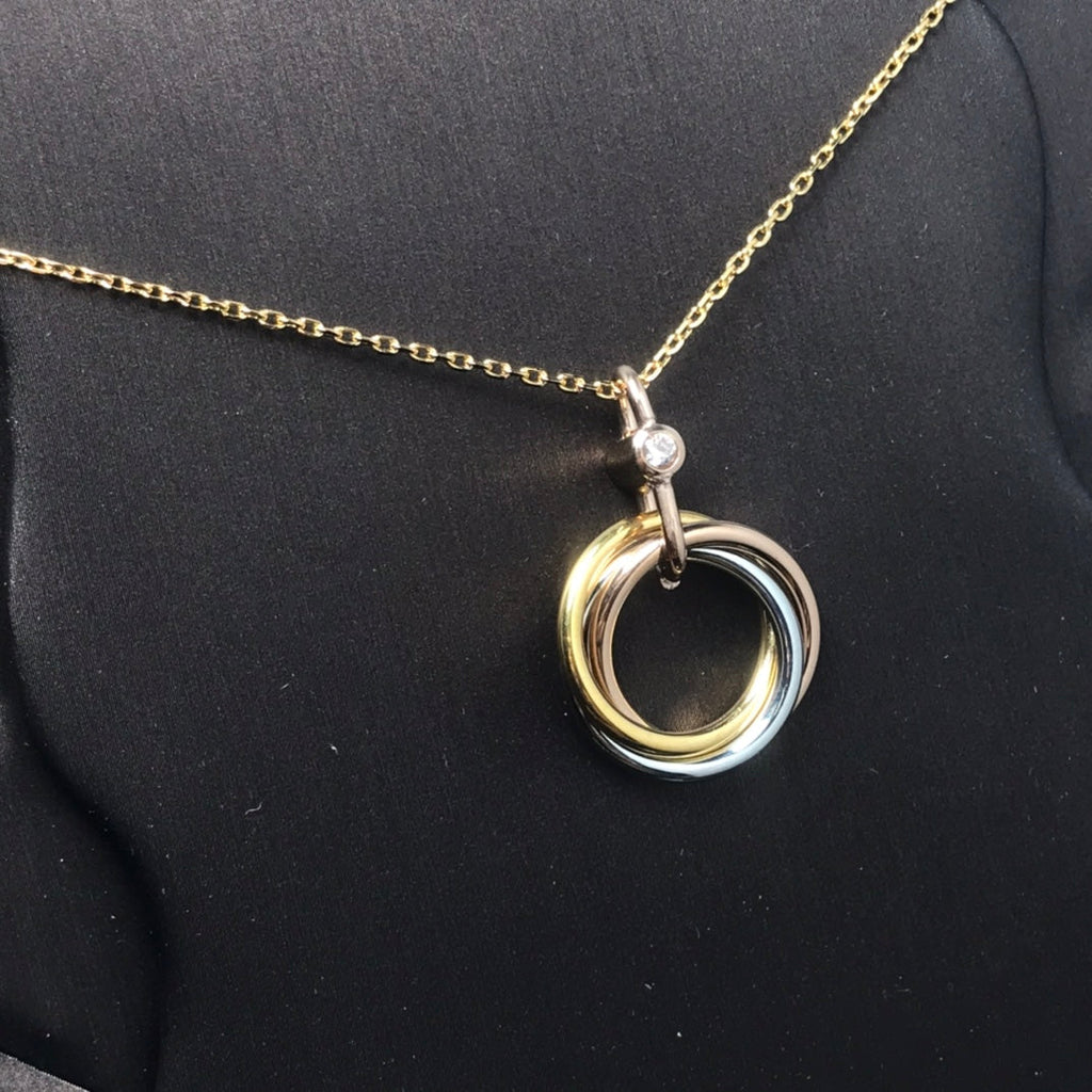 [LUXE JEWELRY] TRINITY  NECKLACE 1 DIAMOND