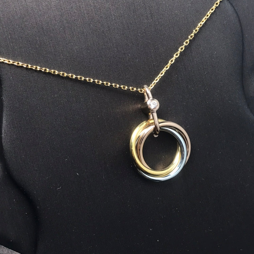 [LUXE JEWELRY] TRINITY  NECKLACE 1 DIAMOND