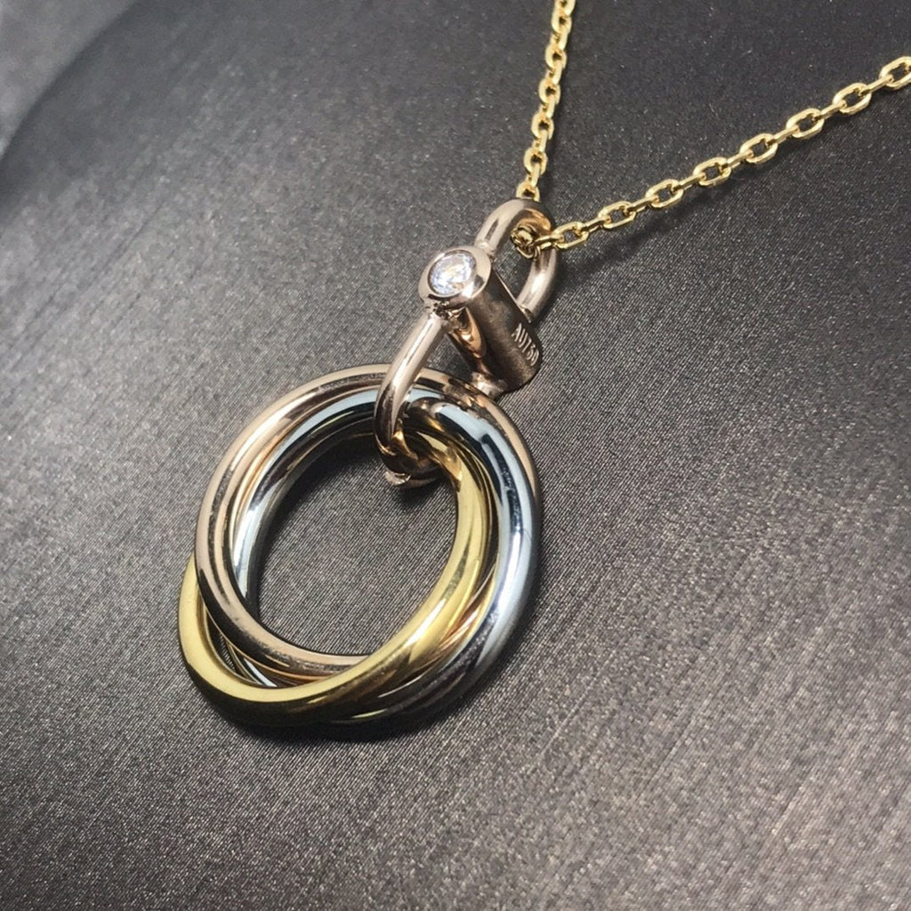 [LUXE JEWELRY] TRINITY  NECKLACE 1 DIAMOND
