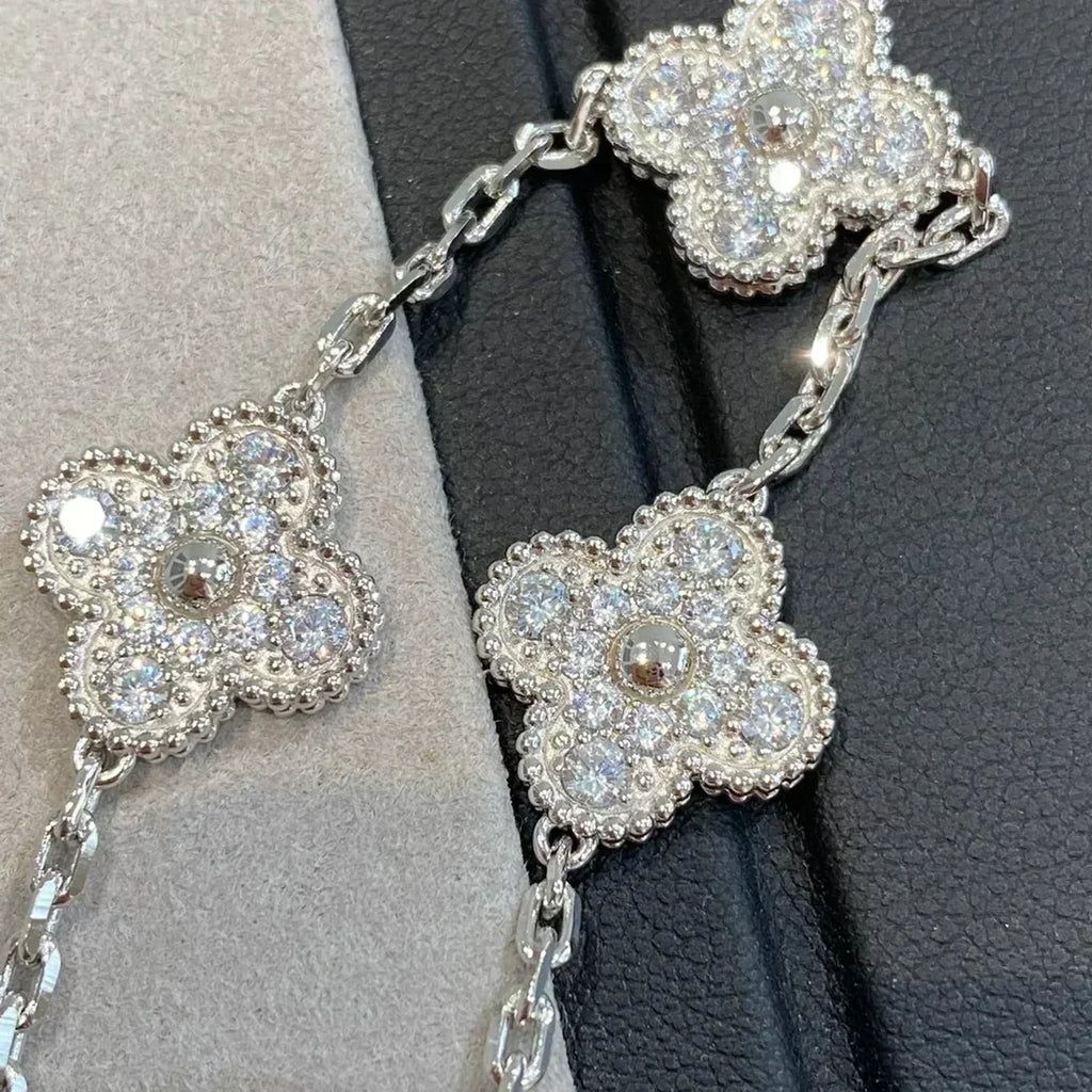 [LUXE JEWELRY] CLOVER 5 MOTIF FULL DIAMOND BRACELET COLLECTION
