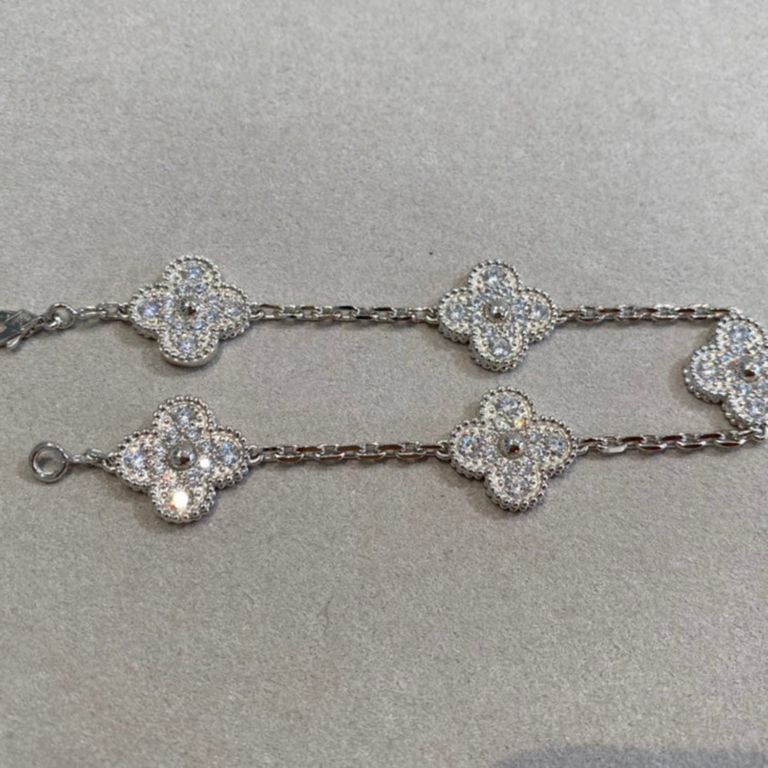 [LUXE JEWELRY] CLOVER 5 MOTIF FULL DIAMOND BRACELET COLLECTION
